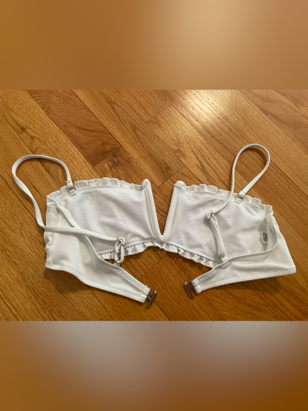 White Ribbed Bikini Top - Picture 2 of 3